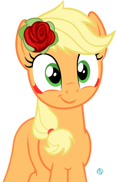 Size: 1700x2680 | Tagged: applejack, artist:arifproject, cute, derpibooru import, flower, flower in hair, monster pony, original species, safe, simple background, smirk, smirk pone collection, solo, species swap, tatzlbetes, tatzljack, tatzlpony, transparent background, vector