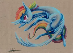 Size: 6880x5025 | Tagged: absurd resolution, artist:getchanoodlewet, derpibooru import, rainbow dash, safe, solo, traditional art