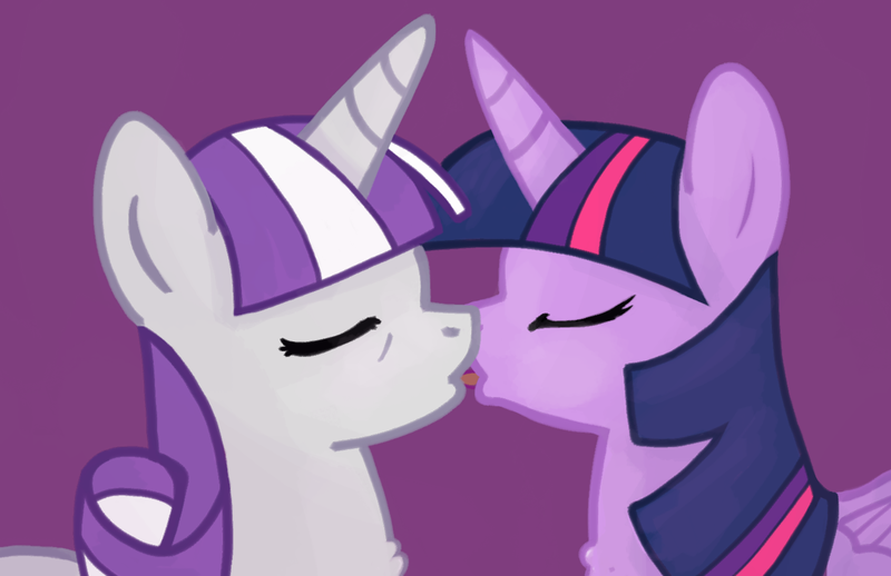 Size: 1456x943 | Tagged: suggestive, alternate version, artist:sportifli, derpibooru import, twilight sparkle, twilight sparkle (alicorn), twilight velvet, alicorn, pony, age difference, female, french kiss, incest, infidelity, kissing, lesbian, mother and daughter, shipping, twicest, velvet sparkle