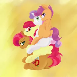 Size: 1500x1500 | Tagged: suggestive, anonymous artist, derpibooru import, edit, apple bloom, babs seed, scootaloo, sweetie belle, blank flank, bloom butt, blushing, buns seed, colored, cutie mark crusaders, drawfag, image, jpeg, pile, plot, plot pile, pony pile, scootabutt, sweetie butt, the ass was fat, underhoof