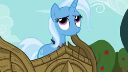 Size: 1280x720 | Tagged: safe, derpibooru import, screencap, trixie, pony, magic duel, alicorn amulet, chariot, solo