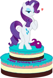 Size: 823x1214 | Tagged: suggestive, artist:cubonator, derpibooru import, rarity, pony, unicorn, birthday cake, cake, food, looking back, one eye closed, plot, solo, wink