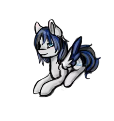 Size: 867x921 | Tagged: safe, artist:kittysplasher, derpibooru import, oc, oc:black ice, unofficial characters only, pegasus, pony, smiling, solo, spread wings