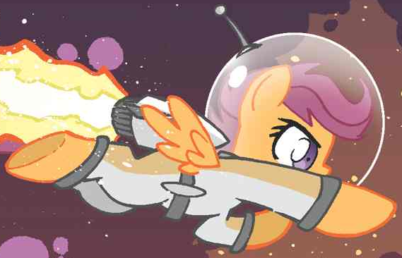 Size: 569x366 | Tagged: astronaut, clothes, costume, derpibooru import, friends forever, idw, outfit catalog, safe, scootaloo, solo, spoiler:comic, spoiler:comicff2