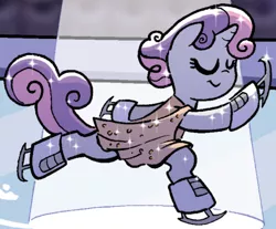 Size: 457x378 | Tagged: cute, derpibooru import, diasweetes, figure skating, friends forever, ice skates, idw, outfit catalog, safe, solo, spoiler:comic, spoiler:comicff2, sweetie belle