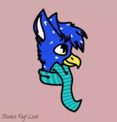 Size: 876x912 | Tagged: safe, artist:dookin, derpibooru import, oc, oc:clyne griffon, unofficial characters only, gryphon, clothes, cute, fanart, scarf, solo