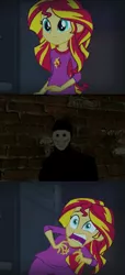 Size: 559x1231 | Tagged: semi-grimdark, derpibooru import, edit, edited screencap, screencap, sunset shimmer, equestria girls, crossover, exploitable meme, game, image macro, meme, scp, scp-087-b, screamer, sunset screamer, terror