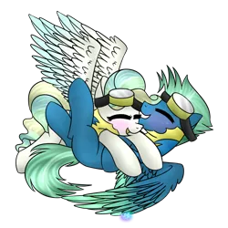 Size: 1024x1024 | Tagged: safe, artist:northlights8, derpibooru import, sky stinger, vapor trail, top bolt, colored wings, colored wingtips, cute, male, missing cutie mark, shipping, straight, vaporbetes, vaporsky