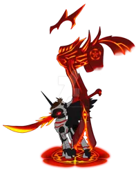 Size: 1024x1280 | Tagged: safe, artist:artistafrustrado, derpibooru import, ponified, alicorn, pony, armor, glowing eyes, oda nobunaga, sengoku basara, solo, sword, watermark, weapon