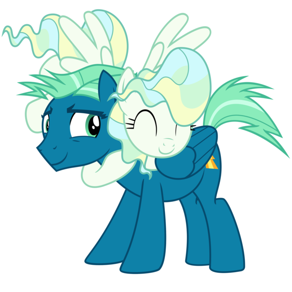 Size: 3000x3000 | Tagged: safe, artist:cheezedoodle96, derpibooru import, sky stinger, vapor trail, pony, top bolt, .svg available, cute, eyes closed, female, glomp, hug, looking back, male, mare, shipping, simple background, smiling, stingerbetes, straight, svg, transparent background, vaporbetes, vaporsky, vector