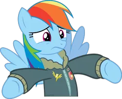 Size: 4407x3582 | Tagged: absurd resolution, artist:adog0718, bomber jacket, derpibooru import, rainbow dash, safe, simple background, solo, top bolt, transparent background, vector