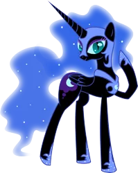 Size: 2028x2546 | Tagged: artist:thekisame, derpibooru import, looking at you, nightmare moon, raised hoof, safe, simple background, smiling, solo, transparent background, vector