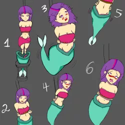 Size: 2560x2560 | Tagged: suggestive, artist:anonymous, derpibooru import, twilight sparkle, fish, human, mermaid, ahegao, arm behind back, bandeau, belly button, blushing, bondage, female, fetish, humanized, implied cunnilingus, implied oral, implied sex, maiden fish, mermaidized, midriff, open mouth, shantae, shantae: half-genie hero, solo, solo female, species swap, tongue out, vore