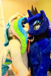 Size: 800x1200 | Tagged: artist:hutouluosha, artist:rainbow scratch, artist:yukandasama, derpibooru import, fursuit, human, irl, irl human, photo, princess celestia, princess luna, rainbow scratch(coser), safe, yukandasama(coser)