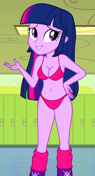 Size: 356x660 | Tagged: suggestive, derpibooru import, edit, edited screencap, editor:ah96, screencap, twilight sparkle, twilight sparkle (alicorn), alicorn, equestria girls, belly button, bra, breast edit, breasts, busty twilight sparkle, cleavage, clothes, female, image, panties, pink underwear, png, solo, solo female, underwear, underwear edit