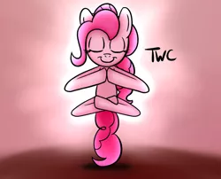 Size: 1024x829 | Tagged: 30 minute art challenge, artist:tellywebcartoons, derpibooru import, eyes closed, meditating, meditation, pinkie pie, safe, solo