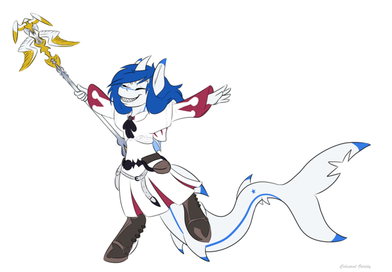 Size: 1024x710 | Tagged: anthro, artist:celestialoddity, derpibooru import, oc, oc:prince nova, original species, safe, shark, shark pony, solo, unguligrade anthro, unofficial characters only, white mage