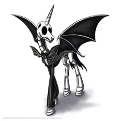 Size: 500x500 | Tagged: artist:atomi-cat, bone, derpibooru import, jack skellington, ponified, safe, skeleton, skeleton pony, solo, the nightmare before christmas