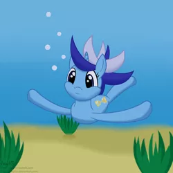 Size: 1200x1200 | Tagged: safe, artist:joey, derpibooru import, minuette, pony, unicorn, female, holding breath, mare, solo, swimming, underwater