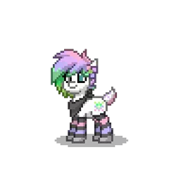 Size: 280x280 | Tagged: safe, derpibooru import, oc, oc:winter aurora, unofficial characters only, deer, deer pony, original species, pony town, clothes, deer oc, doe, female, image, png, simple background, socks, solo, striped socks, transparent background