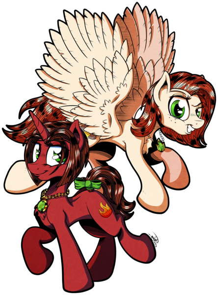 Size: 4109x5548 | Tagged: safe, artist:gray--day, derpibooru import, oc, unofficial characters only, pegasus, pony, unicorn, absurd resolution, duo, patreon, patreon reward, simple background, transparent background