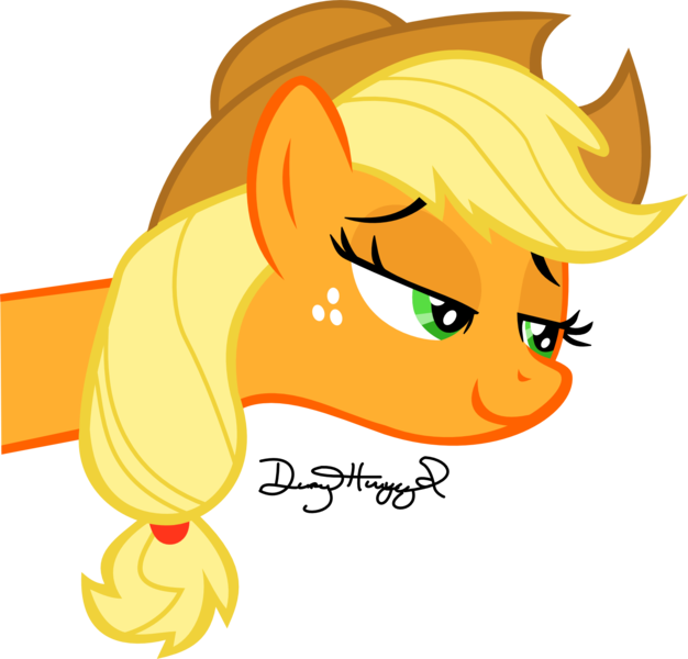 Size: 1588x1521 | Tagged: applejack, appletroll, artist:thumperlikestoast, derpibooru import, lidded eyes, long neck, safe, simple background, smirk, smug, smugjack, solo, transparent background, vector