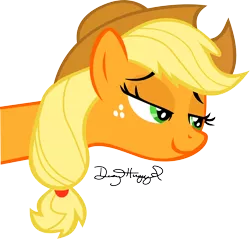 Size: 1588x1521 | Tagged: applejack, appletroll, artist:thumperlikestoast, derpibooru import, lidded eyes, long neck, safe, simple background, smirk, smug, smugjack, solo, transparent background, vector