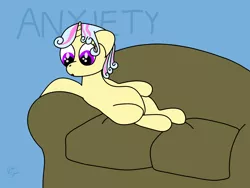 Size: 2000x1500 | Tagged: safe, artist:vitalspark, derpibooru import, oc, oc:harmony pie, unofficial characters only, pony, unicorn, anxiety, anxious, couch, solo, therapy