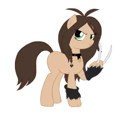 Size: 2500x2296 | Tagged: safe, artist:edcom02, artist:jmkplover, derpibooru import, ponified, earth pony, pony, claws, crossover, laura kinney, marvel, simple background, solo, transparent background, x-23