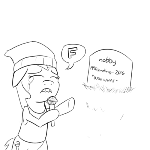 Size: 500x500 | Tagged: artist:unsavorydom, crying, derpibooru import, floppy ears, grave, gravestone, implied death, lineart, monochrome, oc, oc:rapper mare, press f to pay respects, safe, solo, unofficial characters only