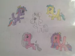 Size: 3264x2448 | Tagged: safe, artist:smurfettyblue, derpibooru import, oc, oc:princess artia, oc:skyla dreams, oc:smurfetty blue, unofficial characters only, alicorn, pegasus, pony, unicorn, pencil drawing, ponysona, traditional art