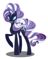 Size: 6170x7500 | Tagged: safe, artist:orin331, derpibooru import, idw, nightmare rarity, crystal pony, pony, absurd resolution, crystallized, evil, evil grin, flash puppet, idw showified, looking down, official comic, raised hoof, solo