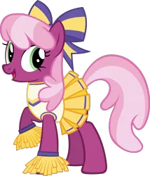 Size: 2568x3000 | Tagged: safe, artist:doctor-g, derpibooru import, cheerilee, the cart before the ponies, cheerileeder, cheerleader, clothes, open mouth, pom pom, simple background, skirt, solo, transparent background, vector