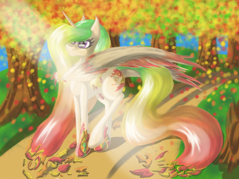 Size: 1024x768 | Tagged: safe, artist:acespade777, derpibooru import, oc, unofficial characters only, alicorn, pony, alicorn oc, autumn, beautiful, colored, digital art, female, mare, solo