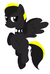 Size: 1924x2844 | Tagged: source needed, safe, artist:tayarinne, derpibooru import, oc, oc:shadow whip, unofficial characters only, pegasus, pony, 2017 community collab, derpibooru community collaboration, collar, lidded eyes, simple background, solo, transparent background