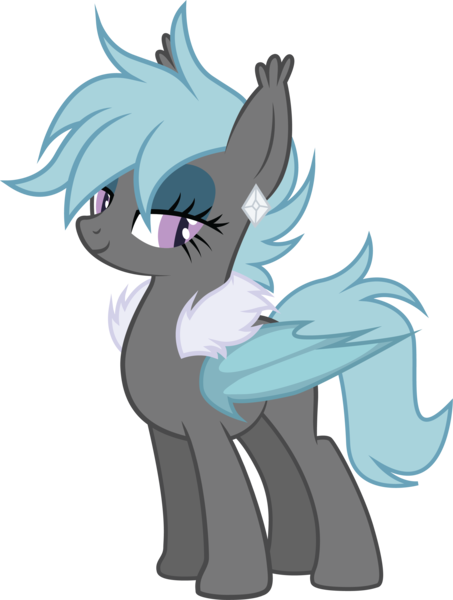 Size: 2362x3127 | Tagged: safe, artist:duskthebatpack, derpibooru import, oc, oc:fabulous frost, unofficial characters only, bat pony, pony, ear piercing, earring, fabulous, female, fluffy, jewelry, looking at you, mare, piercing, simple background, solo, transparent background, vector