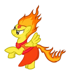 Size: 957x1017 | Tagged: adventure time, artist:arctic-lux, crossover, derpibooru import, flame princess, mane of fire, rearing, safe, simple background, solo, spitfiery, spitfire, transparent background, vector