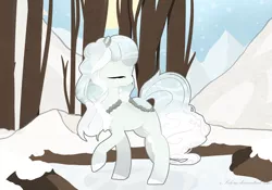 Size: 3000x2096 | Tagged: safe, artist:xsidera, derpibooru import, oc, unofficial characters only, original species, pond pony, snow, solo, winter