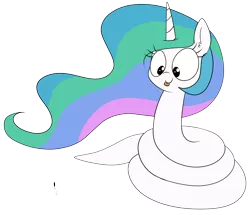 Size: 9389x8061 | Tagged: safe, artist:wafflecakes, derpibooru import, princess celestia, original species, snake pony, absurd resolution, big eyes, cute, cutelestia, looking down, macro, raspberry, simple background, smiling, snakelestia, this isn't even my final form, tongue out, transparent background