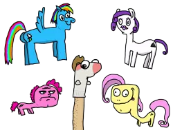 Size: 1871x1414 | Tagged: applejack, artist:skiddlezizkewl, derpibooru import, fluttershy, pinkie pie, quality, rainbow dash, rarity, safe, sock puppet, wat, why