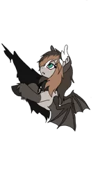 Size: 720x1280 | Tagged: safe, artist:otpl, derpibooru import, oc, oc:whimsy whisky, unofficial characters only, bat, bat pony, pony, collar, feather ears, solo