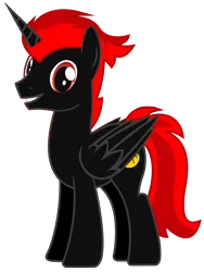 Size: 5500x7311 | Tagged: safe, artist:matthewboyz, derpibooru import, oc, unofficial characters only, alicorn, pony, absurd resolution, alicorn oc, edgy, happy, male, red and black oc, request, simple background, smiling, solo, stallion, transparent background, vector