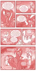 Size: 800x1586 | Tagged: anthro oc, applejack, artist:vavacung, bondage, comic, comic:chaos future, derpibooru import, monochrome, nightmare rarity, oc, oc:little aj, offspring, parent:applejack, parents:canon x oc, parent:unnamed oc, plot, safe, shibari, suspended, this will not end well, tied up