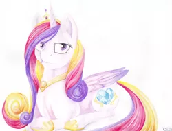 Size: 1280x979 | Tagged: artist:causticeichor, derpibooru import, princess cadance, safe, solo, traditional art, watercolor painting