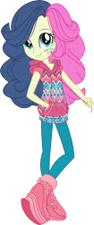 Size: 5957x14235 | Tagged: safe, artist:sugar-loop, derpibooru import, bon bon, sweetie drops, equestria girls, .ai available, .svg available, absurd resolution, alternative cutie mark placement, backcard, box art, clothes, facial cutie mark, geometric, hoodie, looking up, pants, simple background, smiling, solo, transparent background, vector