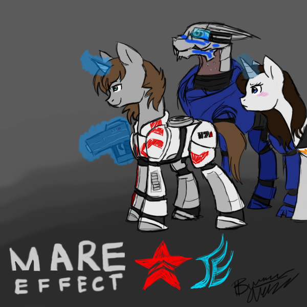 Size: 1080x1080 | Tagged: artist:thundershock0823, derpibooru import, garrus vakarian, mass effect, miranda lawson, ponified, safe