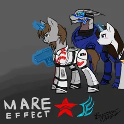 Size: 1080x1080 | Tagged: artist:thundershock0823, derpibooru import, garrus vakarian, mass effect, miranda lawson, ponified, safe