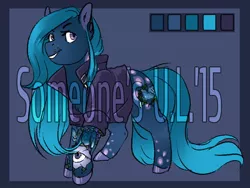 Size: 800x600 | Tagged: safe, artist:somepony-u, derpibooru import, oc, unofficial characters only, pony, adoptable, clothes, female, long hair, long mane, long tail, mare, obtrusive watermark, reference sheet, solo, tattoo, watermark