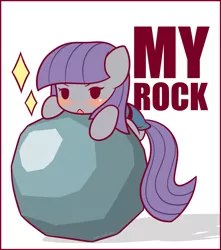 Size: 1125x1275 | Tagged: artist:symbianl, blushing, cute, derpibooru import, maudabetes, maud pie, no nose, part of a series, part of a set, rock, safe, solo, symbianl is trying to murder us, symbianl's chibis, that pony sure does love rocks