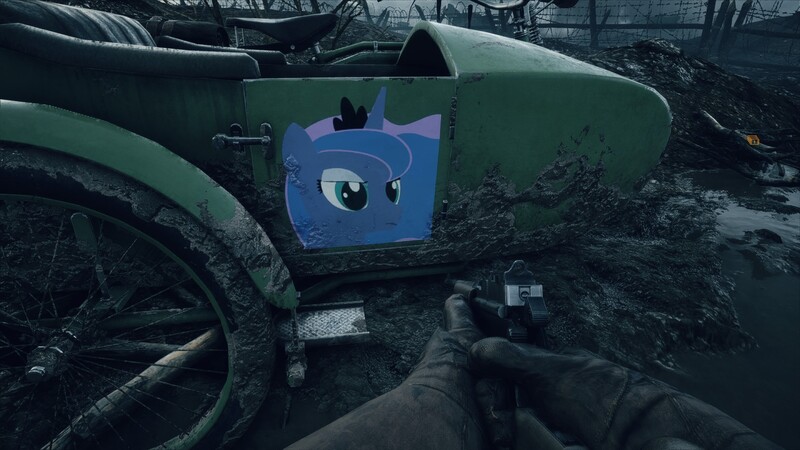 Size: 1920x1080 | Tagged: battlefield, battlefield 1, derpibooru import, emblem editor, motorcycle, princess luna, safe